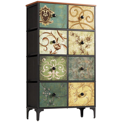 LYNCOHOME Chest of Drawers, 8 Drawer Fabric Bedroom Dresser Storage Drawrs, Storage Organizer Unit for Bedroom, Living Room, Entryway, Nursery
