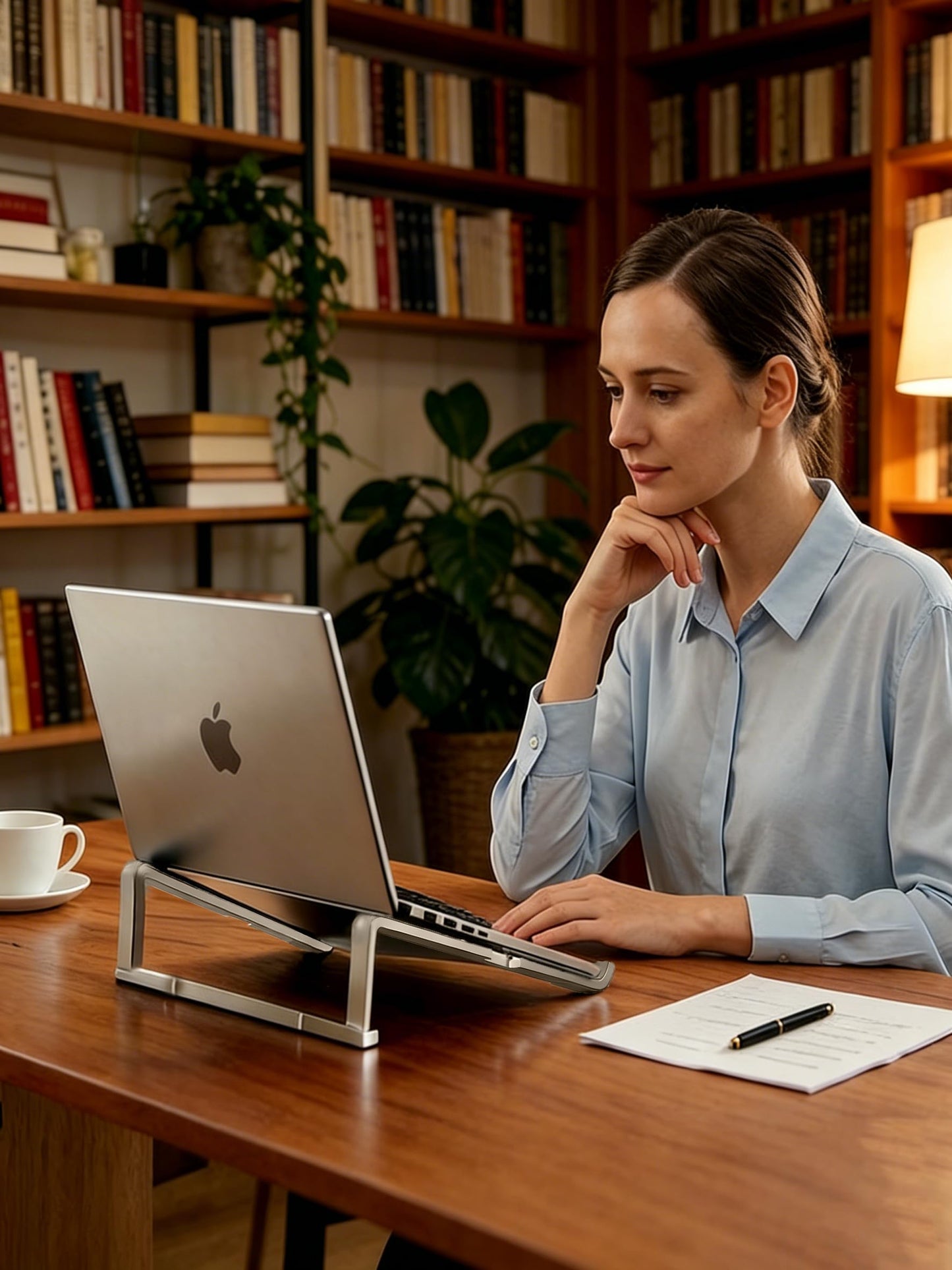 JOOF Laptop Stand, Foldable Laptop Riser for Desks, Ventilated and Load-Bearing, Portable Stand for MacBook Air/Pro, Dell, Lenovo