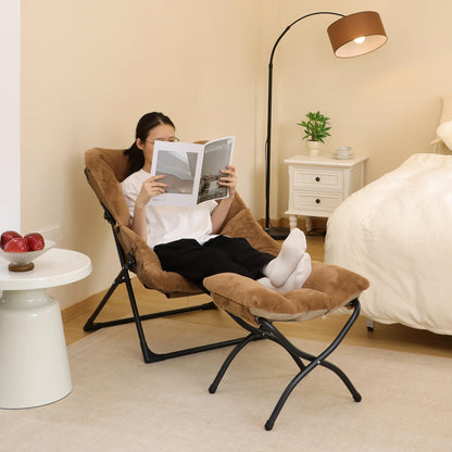 Mordchil EU 15"H Folding Ottoman, Foldable Footrest Stool, Portable Small Foot Stool for Couch, Collapsible Foot Rest Ottoman for Sofa
