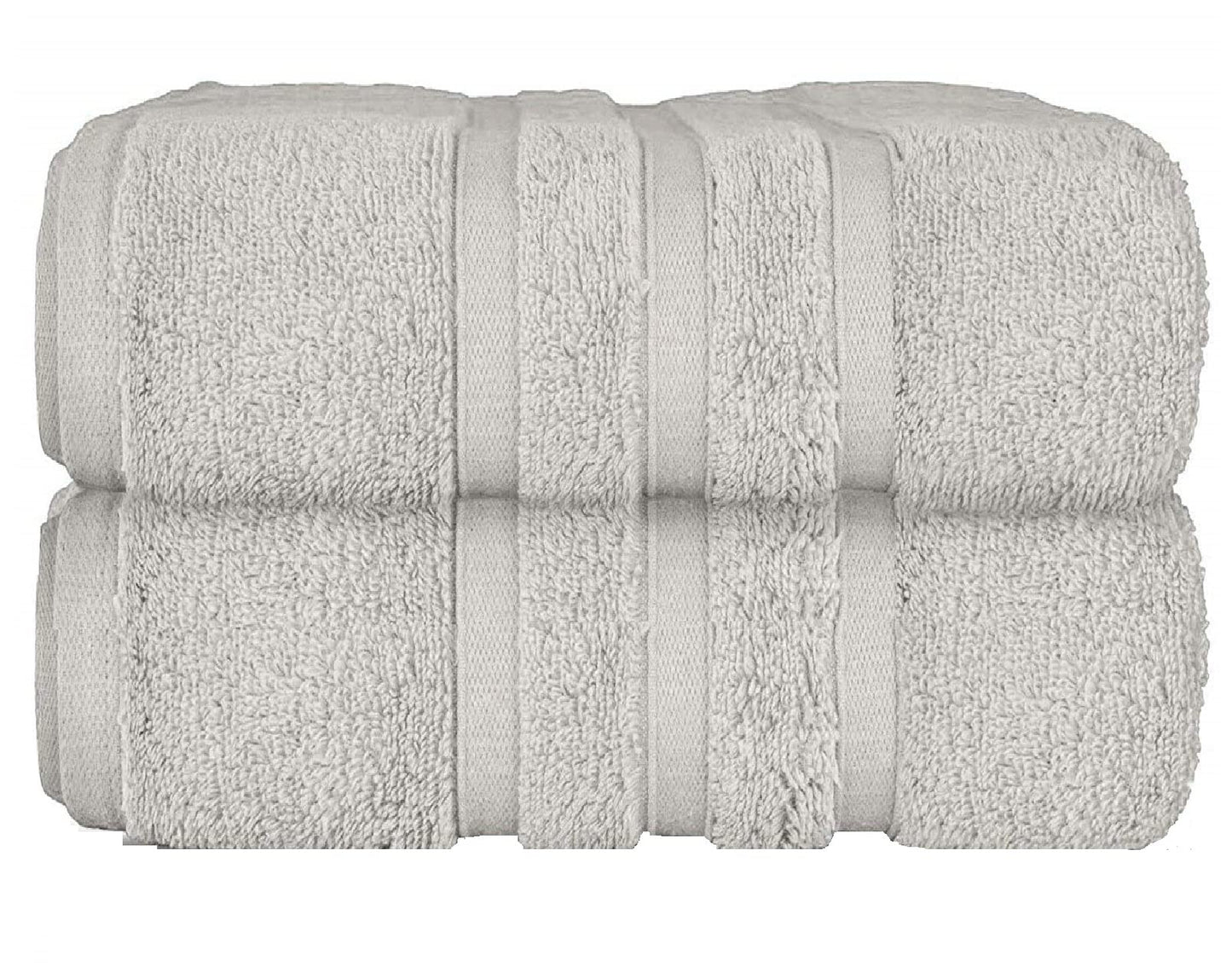 Uk Furniture 2 Pack Extra Large|95x200cm| Super Jumbo Bath Sheet Towels100% Egyptian Cotton 700GSM Super Soft Towel Set. (Silver)