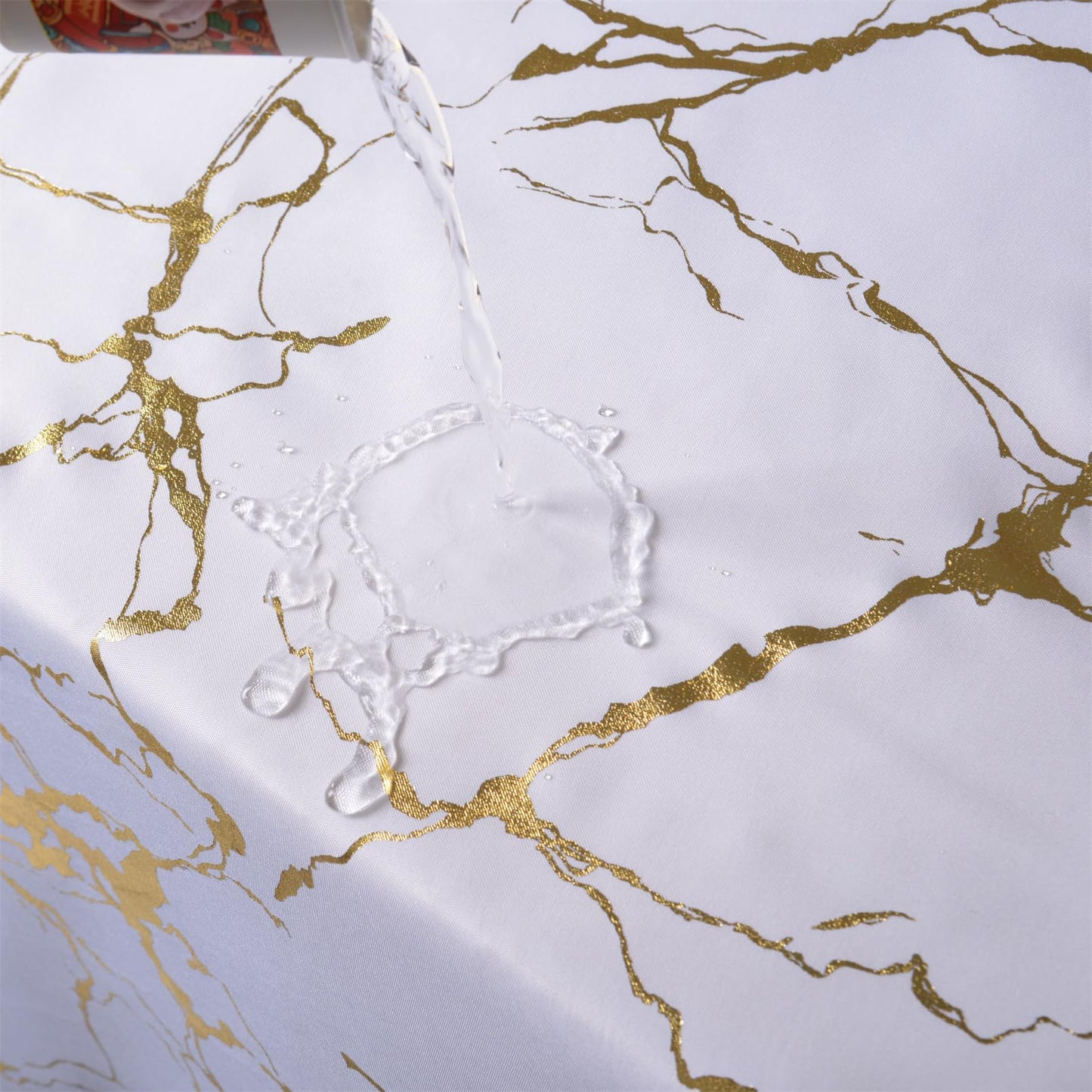 HYAWGE White and Gold Marble Shower Curtains for Bathroom,Glitter Shower Curtain with Hooks,Unique Foil Gold Printed,Water Proof,Washable,Fabric