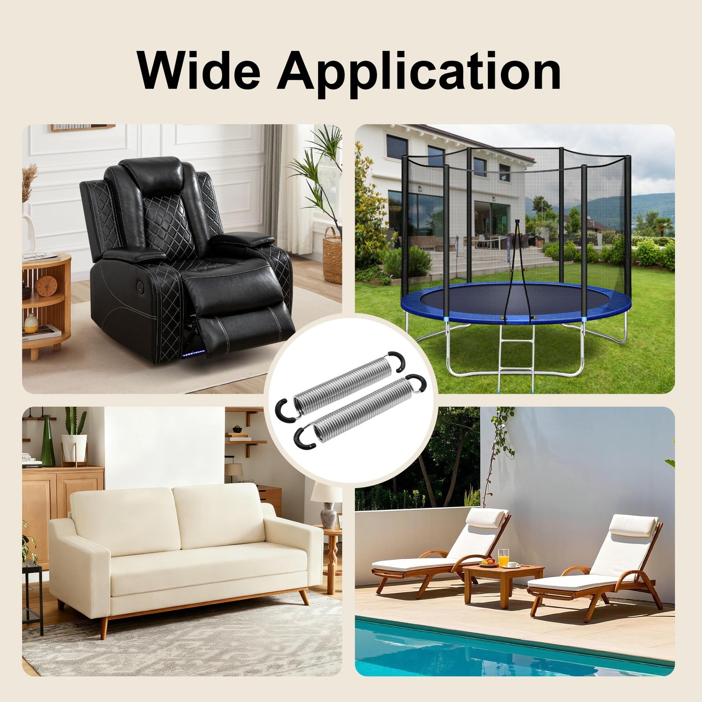 Fromann 4.5 Inch Dual Hook Recliner Sofa Chair Replacement Springs 2Pcs