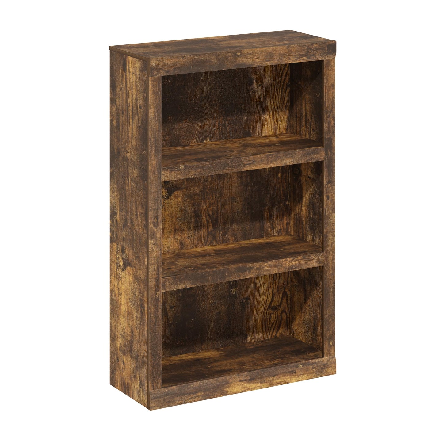 Furinno RAIL Book Shelf, 3-Tier Bookshelf, Bookcase with Open Shelf, 25.65 x 62.48 x 99.06 cm, for Living Room, Bedroom, Home Office, Amber Pine