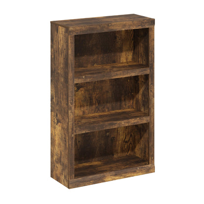 Furinno RAIL Book Shelf, 3-Tier Bookshelf, Bookcase with Open Shelf, 25.65 x 62.48 x 99.06 cm, for Living Room, Bedroom, Home Office, Amber Pine