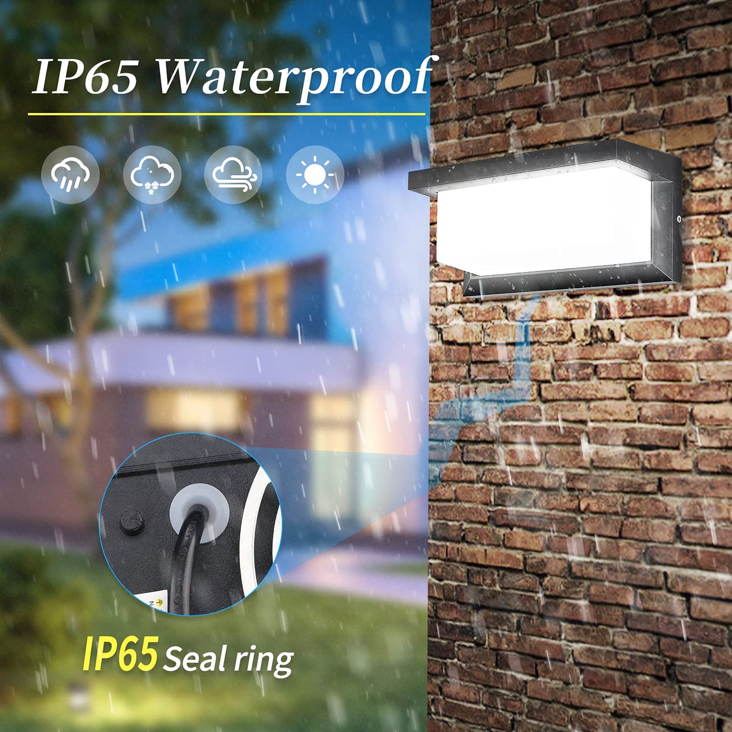 MICUTU Outdoor Wall Light, 18 W LED Outdoor Wall Light IP65 Waterproof Outdoor Decoration for Courtyard, Garden, Terrace, Near, Wall, Pathway, Patio,