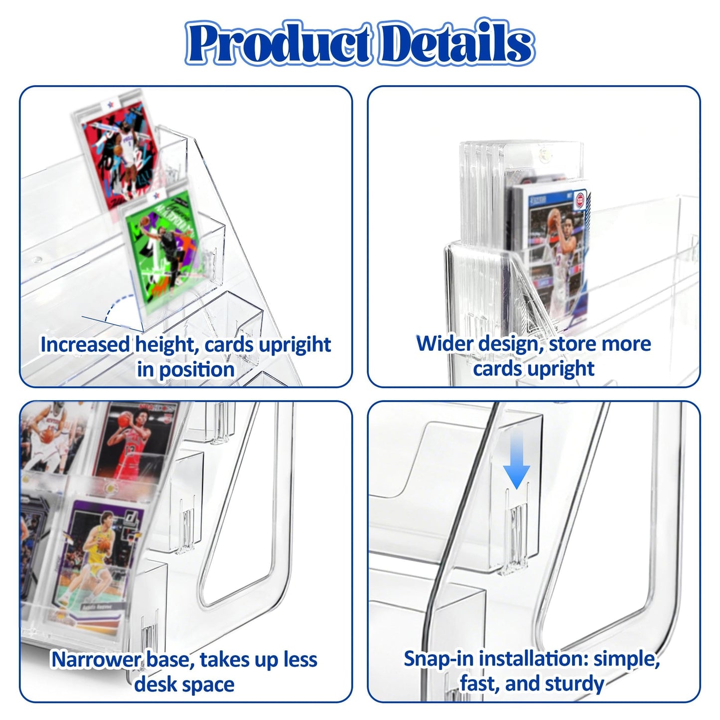 Trading Card Display Stand, 5 Tier Acrylic Holder For Sports Graded Cards