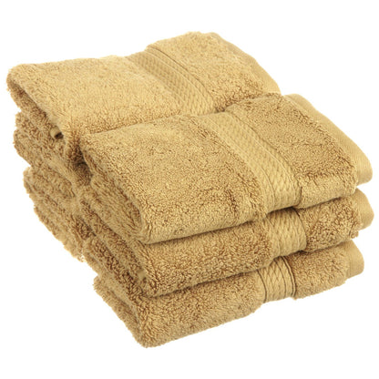 Superior 900 Gram 100% Premium Long-Staple Combed Cotton 6-Piece Face Towel Set, Toast