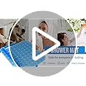 MOONLIGHT20015 Shower Bath Mat Non Slip Anti Mould & Mildew with Strong Suction Cups Grip and Drain Holes Soft Rubber Shower Mats - PVC Bathroom Mat Machine Washable (100x40cm, Clear)