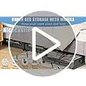2 Pack Under Bed Storage with Wheels Lid 48L Rolling Metal Frame Underbed Containers Clear Window Storage Bag Box Organization Home Bedroom Organizer Drawer Bin for Clothes Shoes Toys Blankets Grey