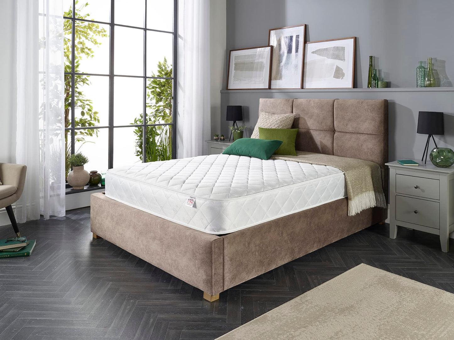 Aspire Beds Cumulus White 2 Sleep Comfort Layers & AC Aspire-Cool Touch Sleep Surface Foam Free Bonnell 500 Sprung Premium Economy Mattress
