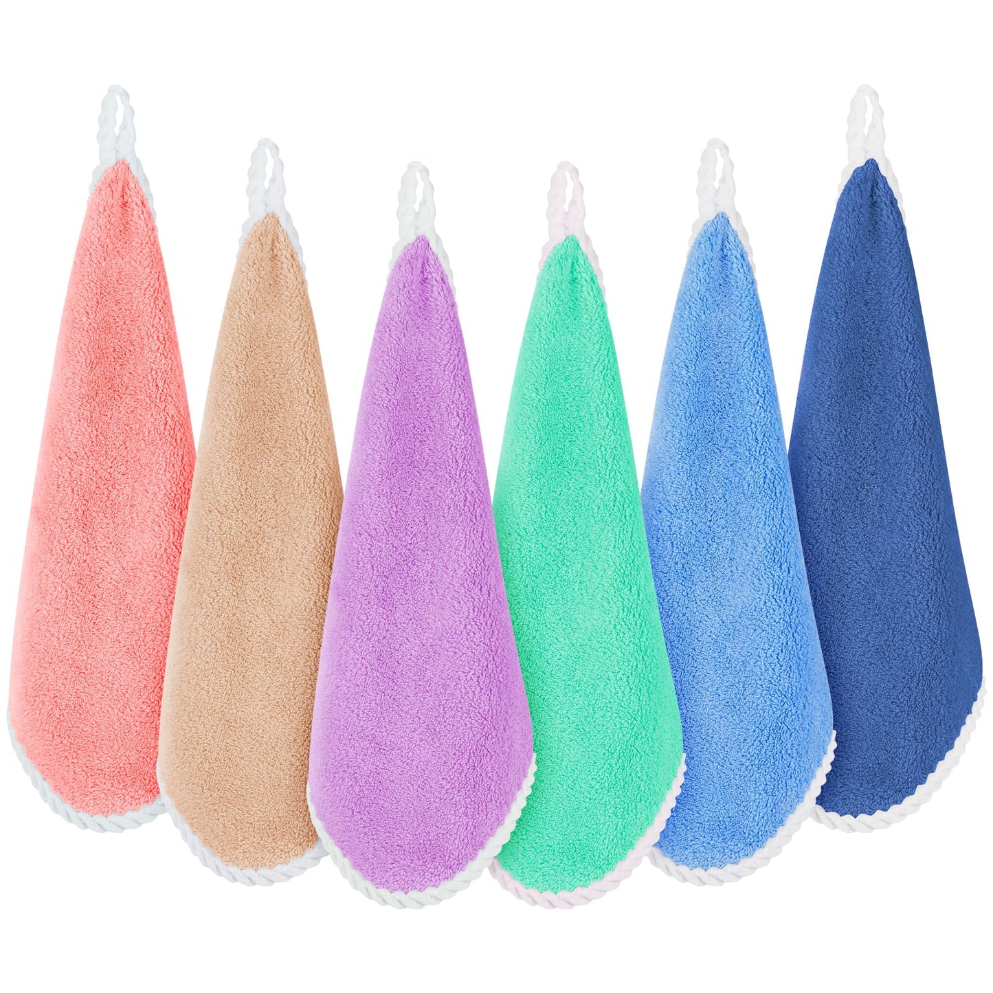 Aolso 6 PCS Flannel Face Cloth, 30x30cm Soft Face Flannels, Baby Flannels Wash Towels Quick Dry, Reusable Face Body Squares for Newborns and Infants