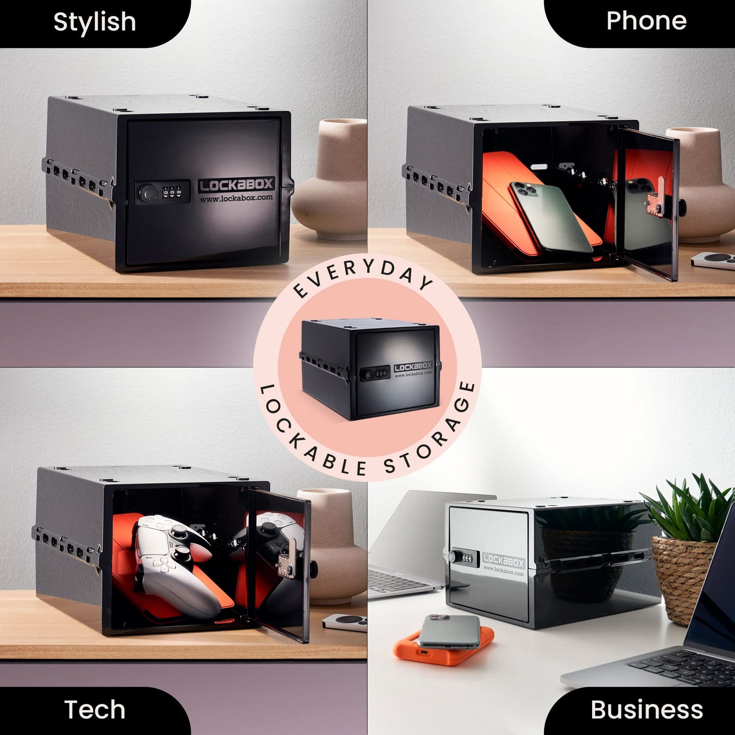 Lockabox One™ | Premium Lockable Medicine Box (10L) | Lightweight & Hygienic Medicine Lock Box | Made In Britain | External Size 31 x 21 x 17 cm (Jet)