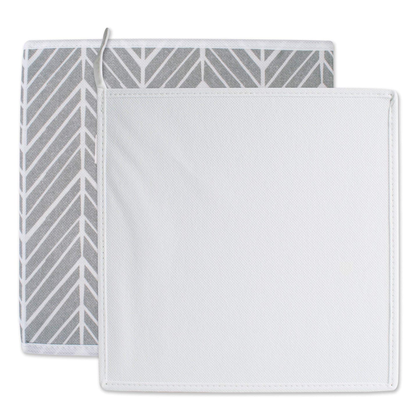 DII Fabric Storage Bins for Nursery, Offices, & Home Organization, Containers Are Made To Fit Standard Cube Organizers (11x11x11) Herringbone Gray