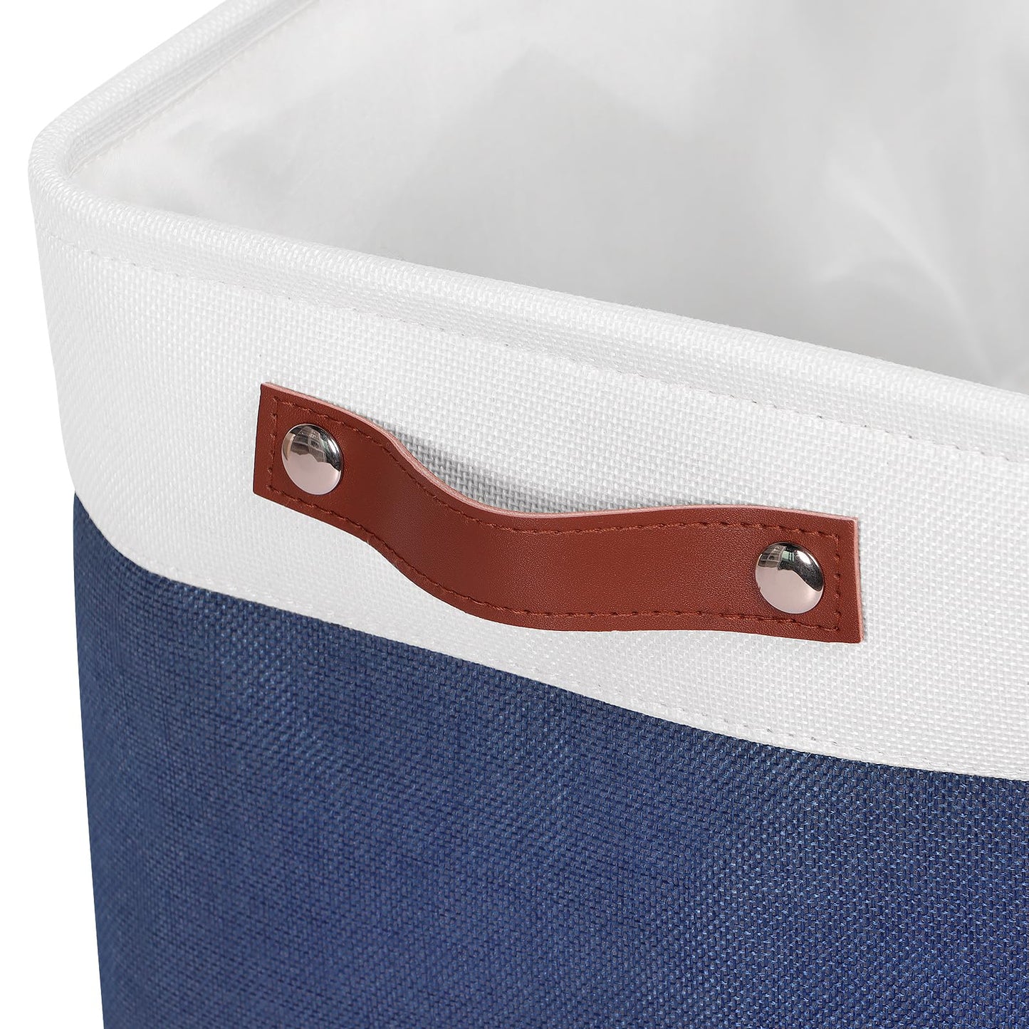 Syeeiex Large Storage Baskets for Shelves with Leather Handle,