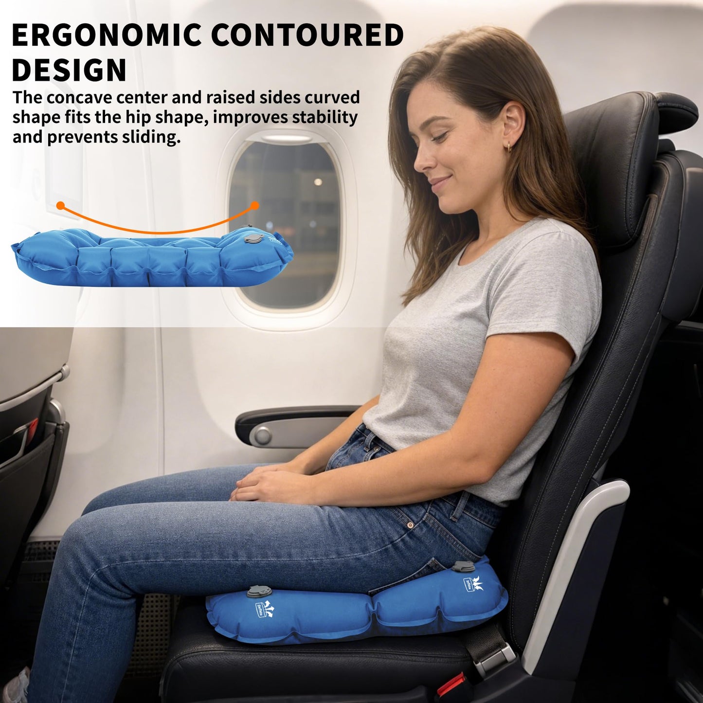 EULANT Thickened Non-slip Inflatable Stadium Seat Cushion,Blow Up Pillow