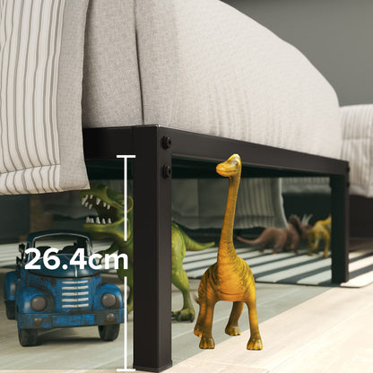 Zinus Figari Single Bed frame - Bed 90x190 cm - 31 cm Height with Underbed storage - Sustainable Bamboo and Metal Platform Bed frame with Headboard -