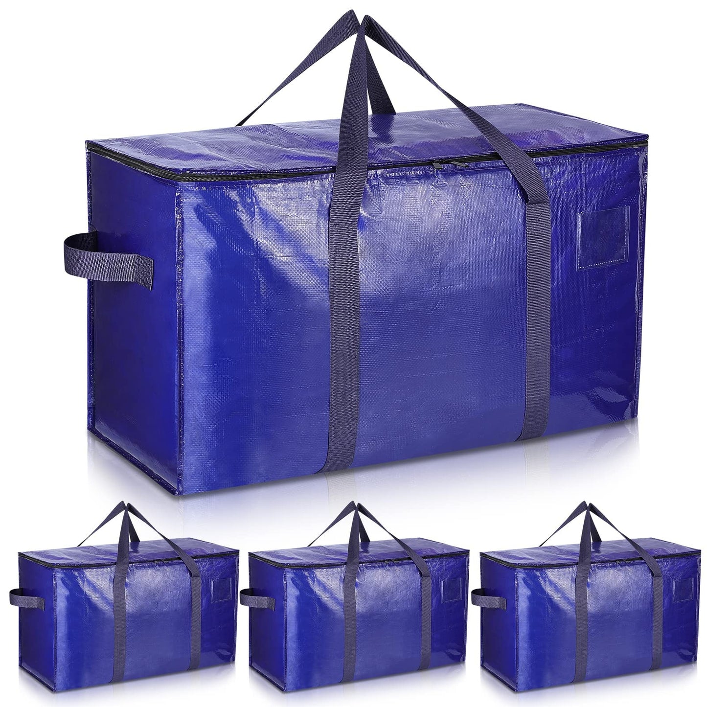 Uhogo 110L 3 Pack Heavy Duty Extra Large Storage Bags - Thicker Waterproof Storage Bags with Zips for Moving, Travelling, Camping, University