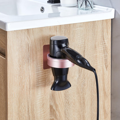 YYBO Hair Dryer Holder Wall Mount, Hairdryer Holder Station for Hair Dryer Storage, Adhesive Hairdryer Stand Rack for Dressing Table Bathroom