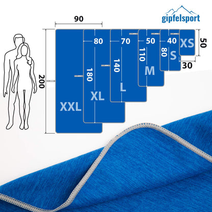 gipfelsport Microfibre Towel | Blue | 1 1x S80x40cm & 1x L140x70cm
