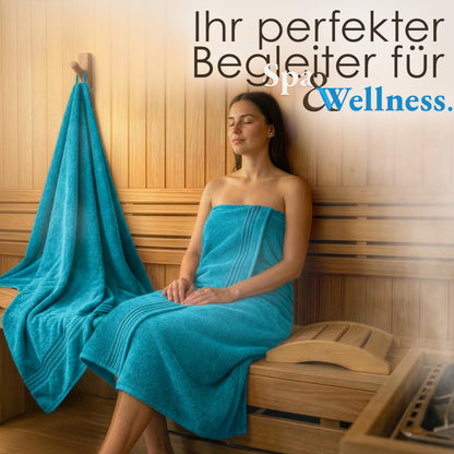 Hammetex Bathrobe 100% Cotton Unisex for Men and Women Quality 400 g/m² Quality Soft Absorbent Terry Towelling Bathrobe for Couples with Pockets