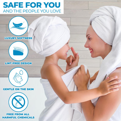 Superior Collection 100% Zero Twist Cotton Super Soft and Absorbent Bath Towel Set, Ivory Set of 2