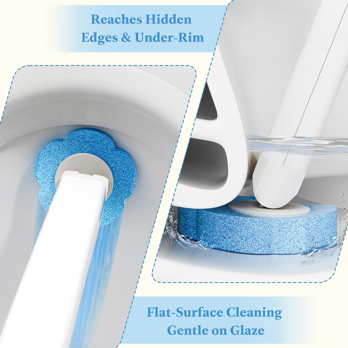 Disposable Toilet Brush 2 Pack with 48 Refill Heads