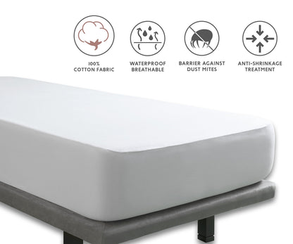 Tural Mattress Cover 140x200cm Double Size 2 in 1 Protector and Fitted Sheet Waterproof and Breathable