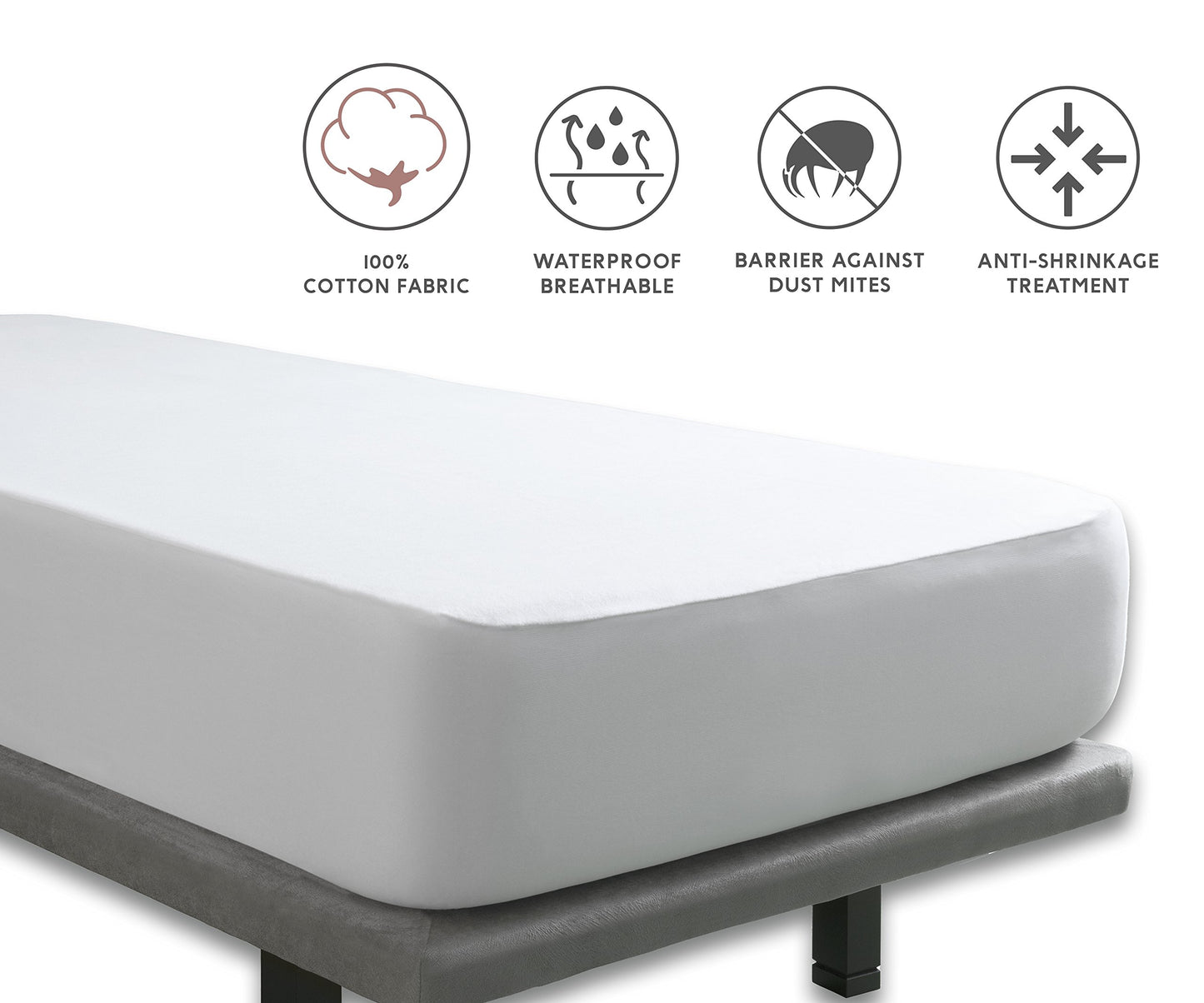 Tural Mattress Cover 160x200cm Euro King Queen 2 in 1 Protector and Fitted Sheet Waterproof and Breathable