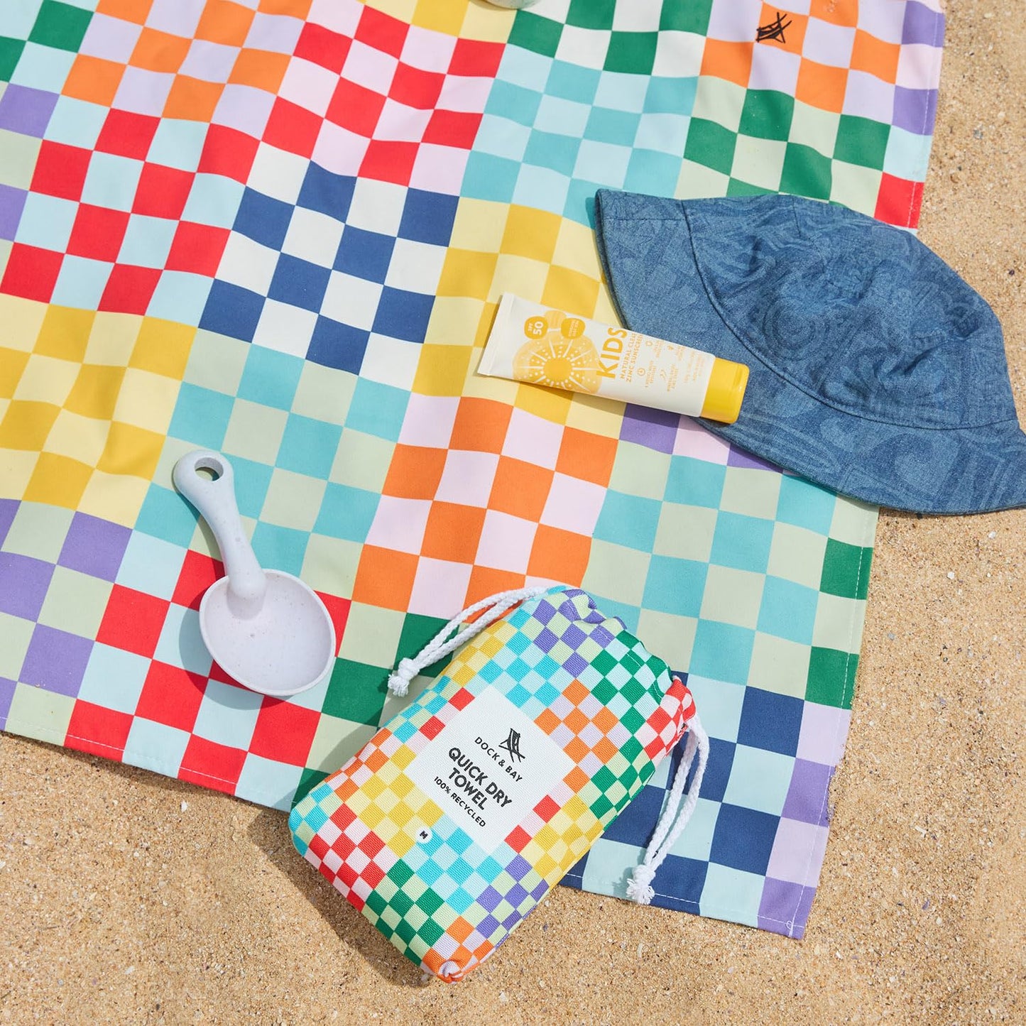 Dock & Bay Quick Dry Beach Towel - Check Me Out, Medium