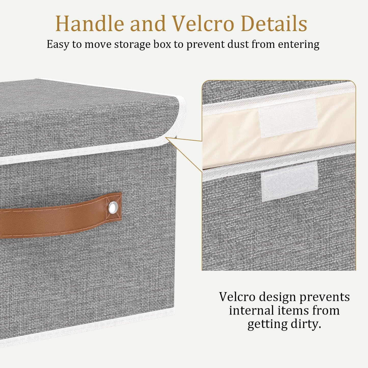 OUTBROS Storage Boxes with Lids 1 Pack, Bins 45x30x30 cm, Grey
