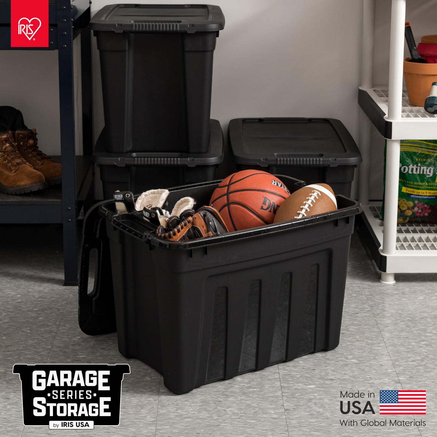 IRIS USA, Inc. UT-20 20 Gallon Utility Tote, Black