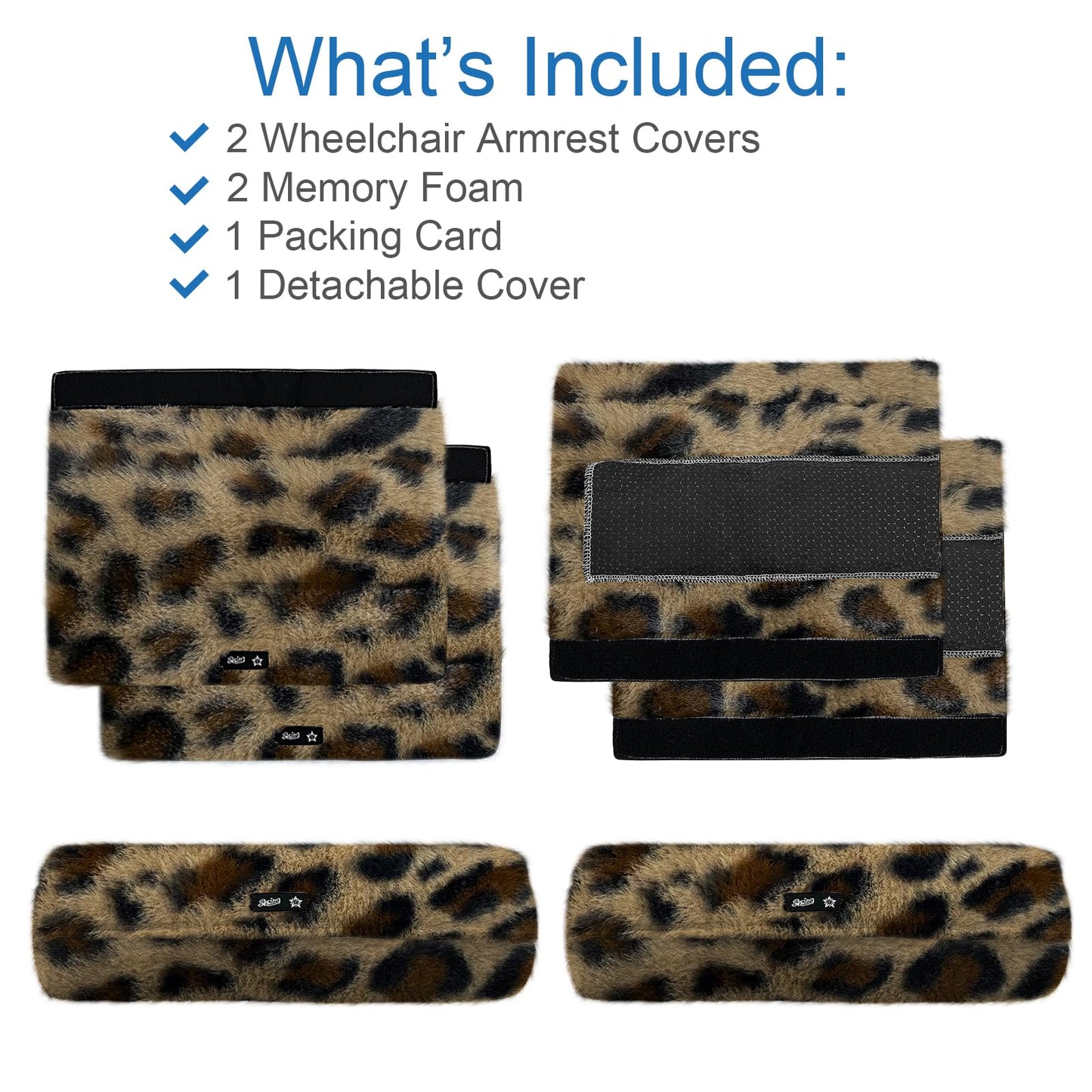 SPRING SEAON Wheelchair Armrest Pads Covers Fuzzy Desk Chair Arm Pads Soft