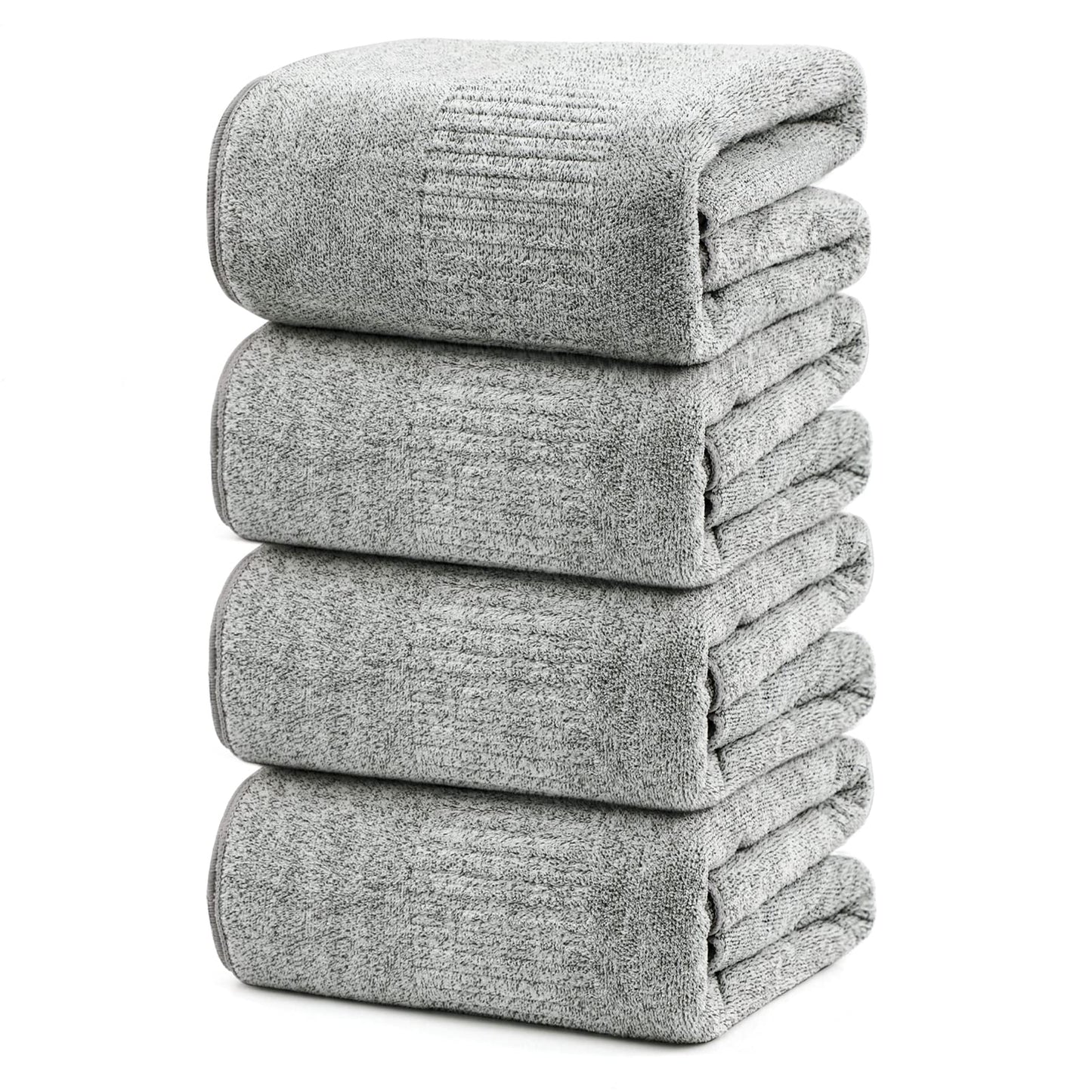 SEISSO Set of 4 Bath Towels,88.9 × 160 cm,Bamboo Fibre & Microfibre Blend,Highly Absorbent,Quick-Drying,Soft Oversized XXL Towels,350 GSM,Suitable