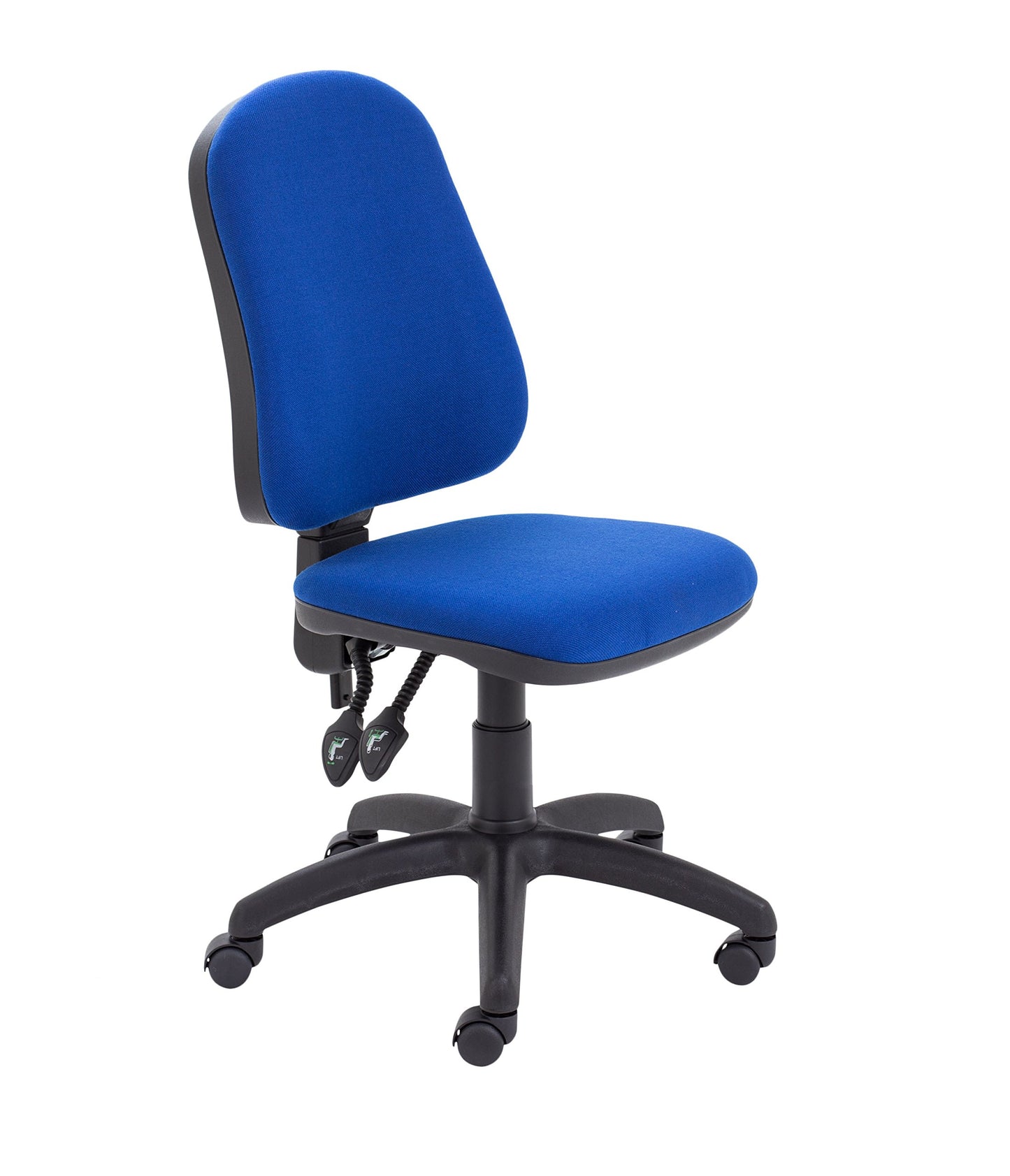 Office Hippo Small Chair Without Arms, Computer Desk With High Curved Back, Swivel + Adjustable Backrest, Home Office With Wheels, Max 115kg