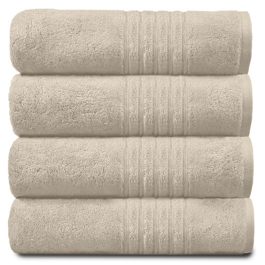 GC GAVENO CAVAILIA 450 GSM Hand, 100% Egyptian Cotton Towel, Cream, Pack of 4 Jumbo Bath Sheet