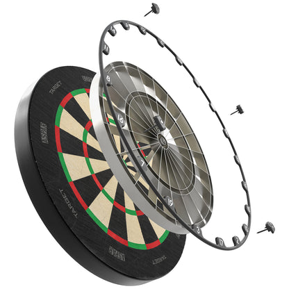 Target Darts Aspar Dart Board | Steel Tip Dartboard with Self Recovering Sisal Bristles & Rotational Score Ring | Thin Wire Regulation Competition