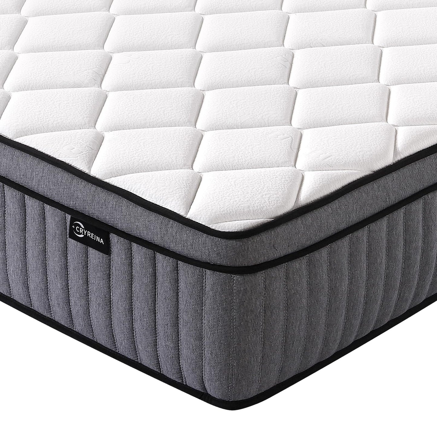CRYREINA Single Mattress 10 Inch Hybrid Single Bed Mattress Medium Firm, Individually Pocketed Springs for Motion Isolation, Memory Foam