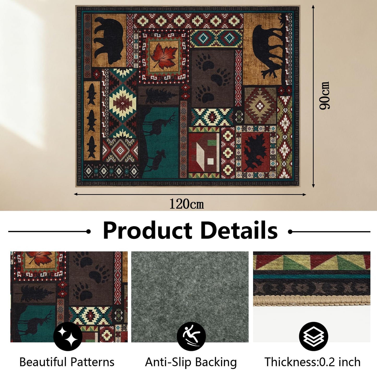 Homcomodar Office Chair Mat for Hardwood Floor 90x120cmDesk Chair Mat Brown