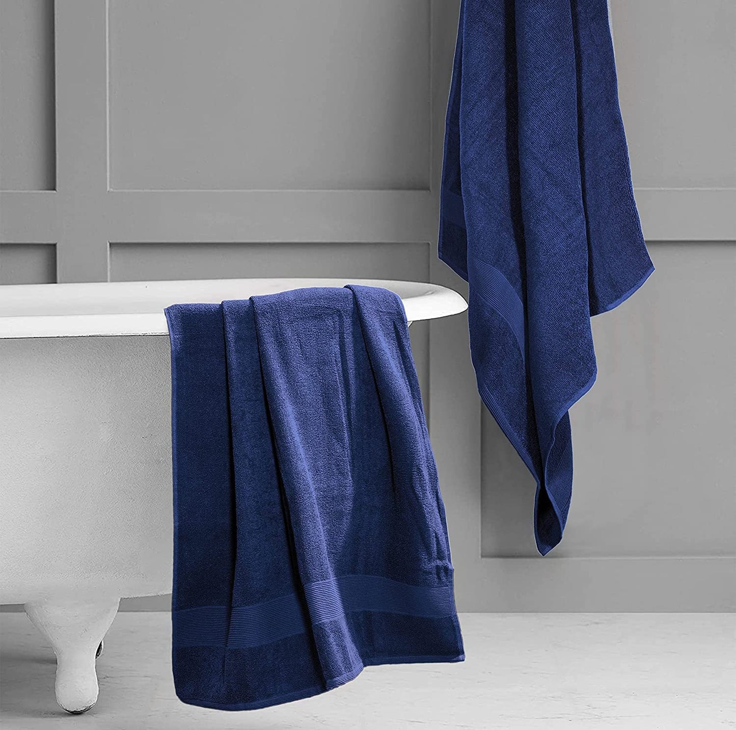 Textile Do Extra Large Super Jumbo Bath Sheet Towel 100% Egyptian Cotton XL Bath Sheets(100 x 200 cm-600 GSM) (Blue)