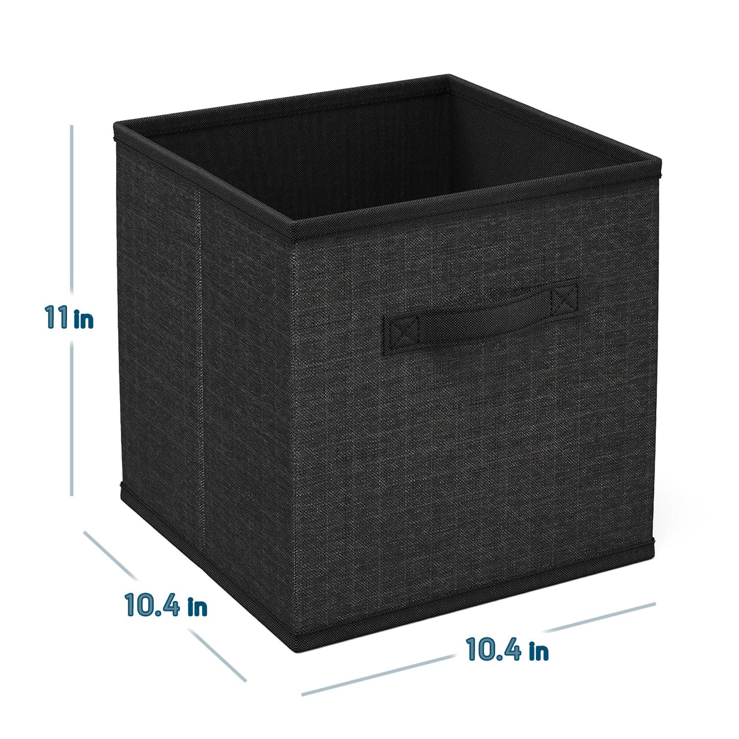 Nestl Foldable 9 Cube Storage Organizer Bins, Black Fabric Storage Cubes, 11-Inch Square Cube Storage Bins for Closet, Bedroom, Playroom and More