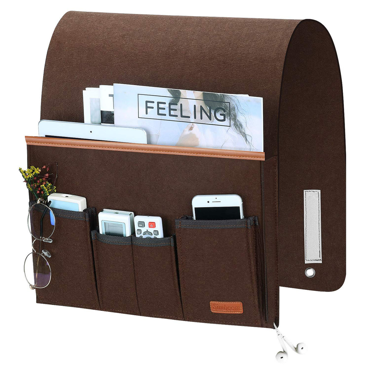 SIMBOOM Sofa Armrest Hanging Storage Bag - Coffee