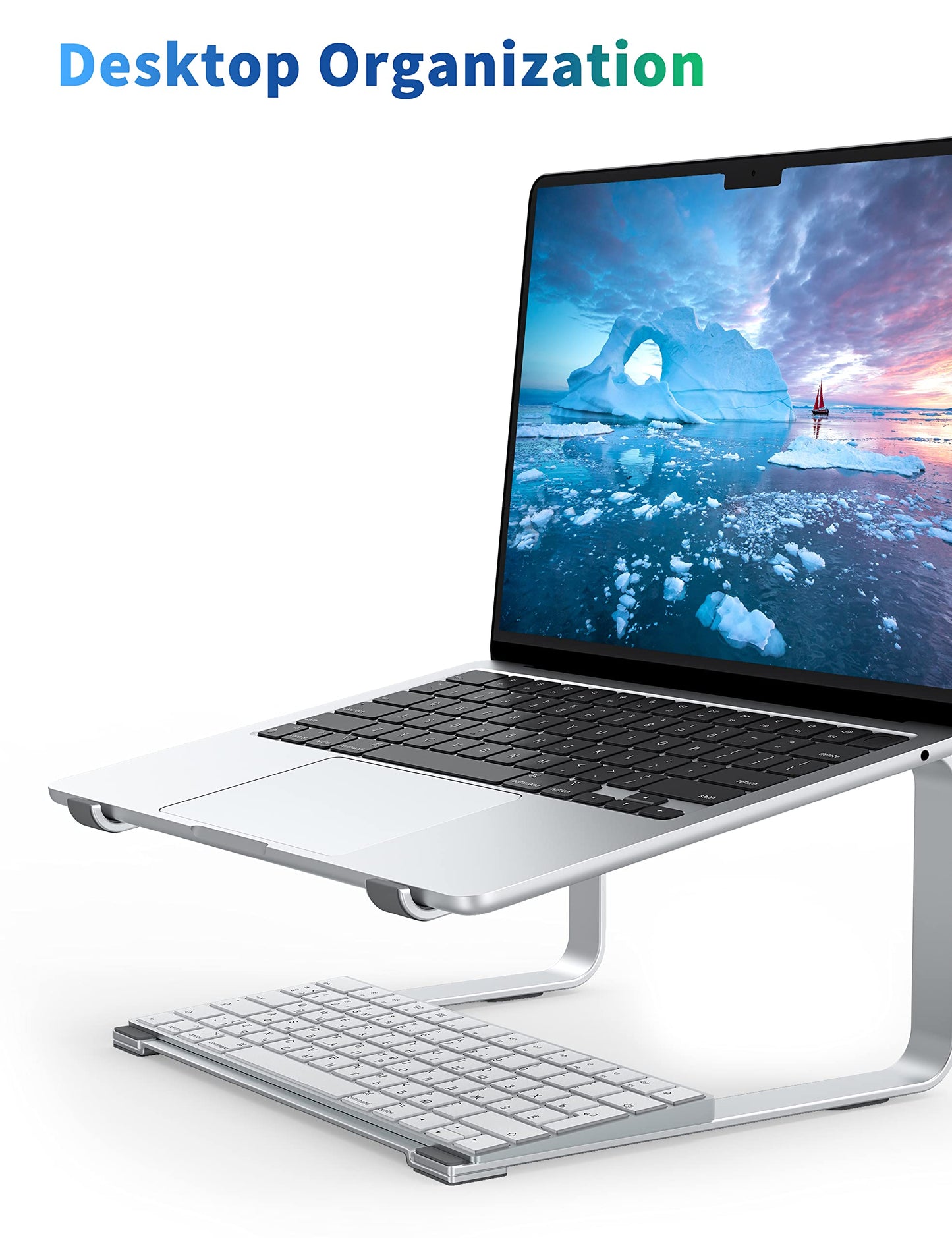 SOUNDANCE Laptop Stand for Desk, Metal Computer Riser, Heavy Stable PC Holder, Ergonomic Laptops Elevator for 12 to 17.3 Inches Notebook Computer