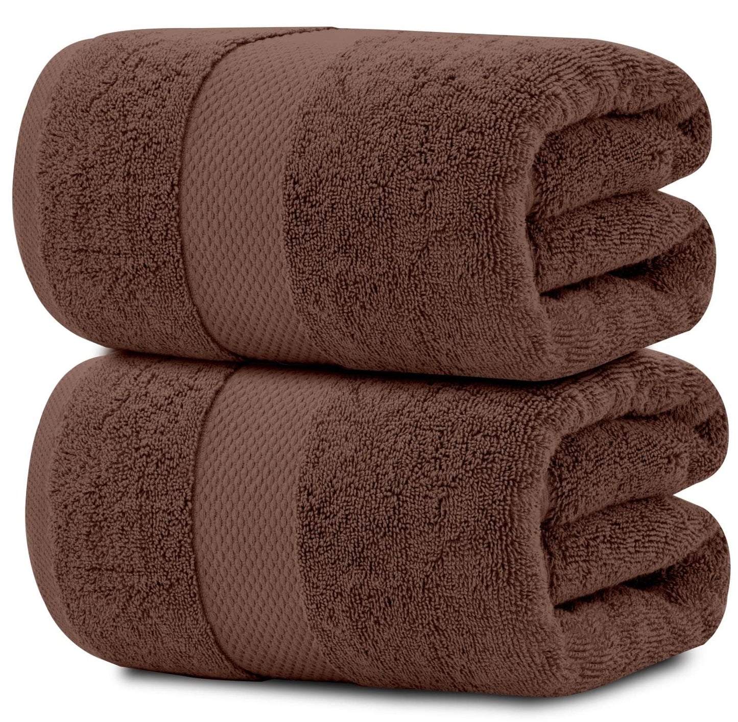 White Classic Luxury Bath Sheet Towels Extra Large | Highly Absorbent Hotel spa Collection Bathroom Towel | 35x70 Inch | 2 Pack (Brown)