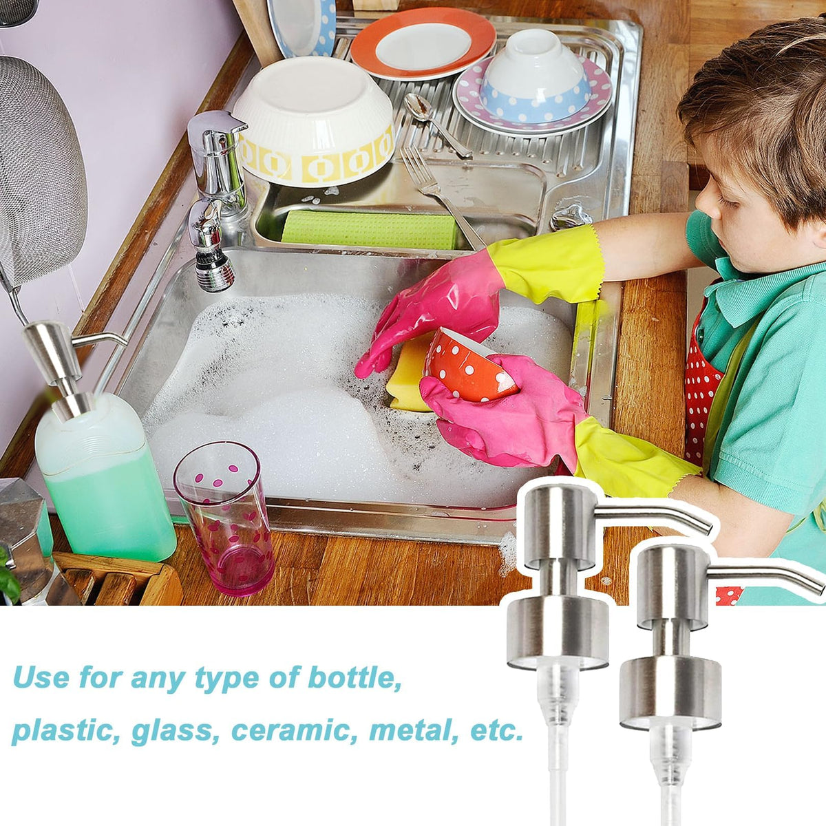 Pump Dispenser,Liquid Soap And Lotion Dispenser Pump Replacement,2 Pcs