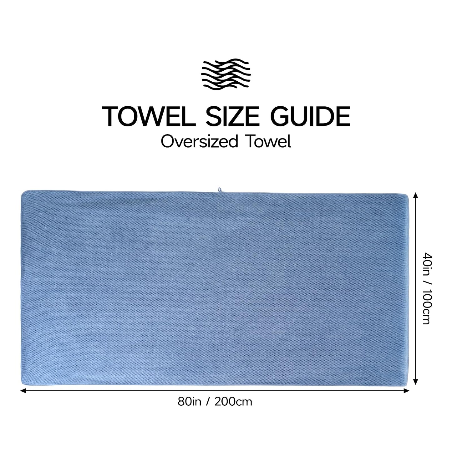 REDKISS 1-Pack Extra Large Bath Towels-100x200CM Microfibre Towel for Adult