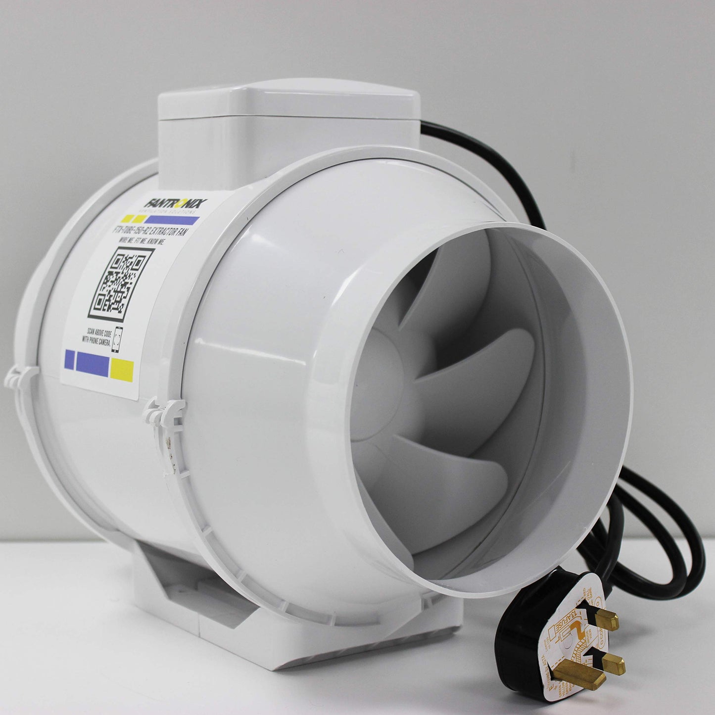 6 inch 150 mm Inline Fan Bathroom Powerful Intake for Grow Room Circulation Extractor Fan with UK plug
