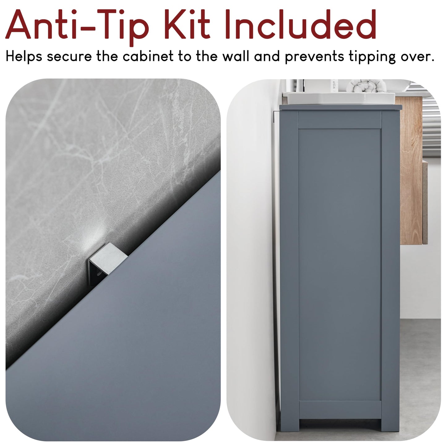 Bath Vida Priano Freestanding 4 Drawer Bathroom Storage Cabinet Unit, Grey