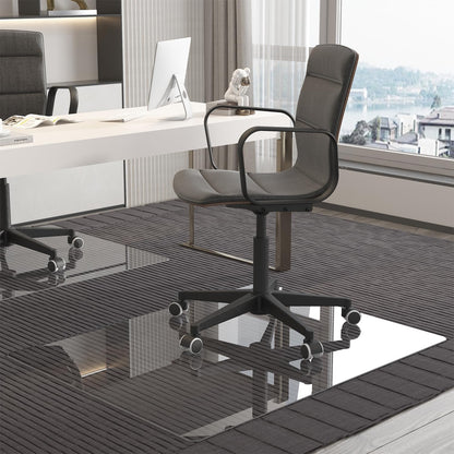 NEUWEABY Tempered Glass Chair Mat for Carpet, Office/Home, 90x115cm Clear Computer Floor Mat with 4 Anti-Slip Pads