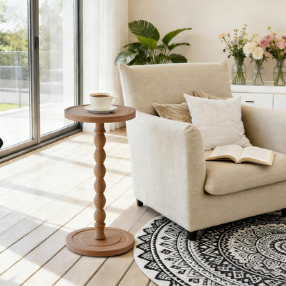 Caossuixin 30cm Wooden Round Side Table,Round Bar Table, Small End Table