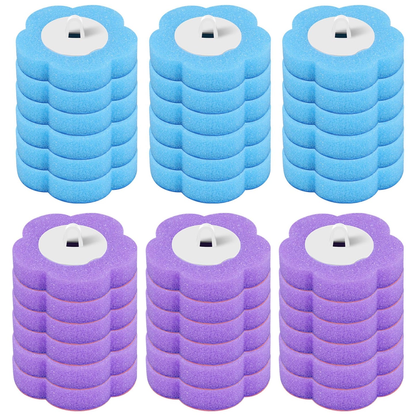 36PCS Toilet Brush Replacement Head Only Dis-posable Toilet Brush Refills Scented 360° Deep Cleaning Toilets Sponge Cleaner Refills Kit 3 Layer